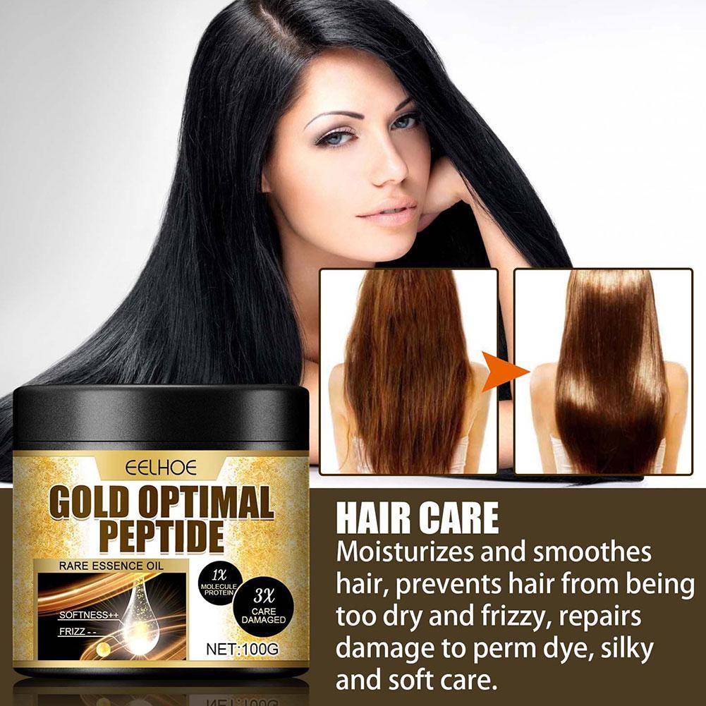 100g Gold Peptide Hair Mask Hydrates, Moisturizes And Hair Smooth Dry ...