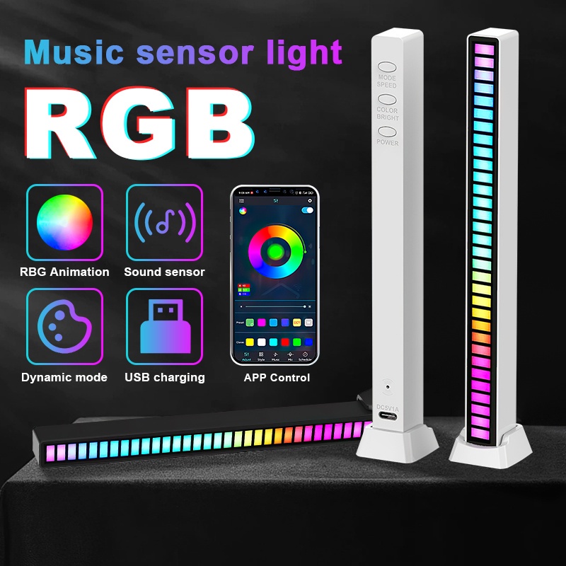 Sound Control Creative LED Strip Sound Control Rhythm Light Bar RGB ...