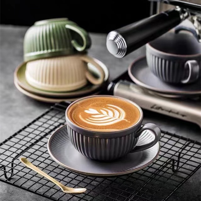Living Plus 250mL Retro Style Ceramic Coffee Cup And Saucer LP494 ...
