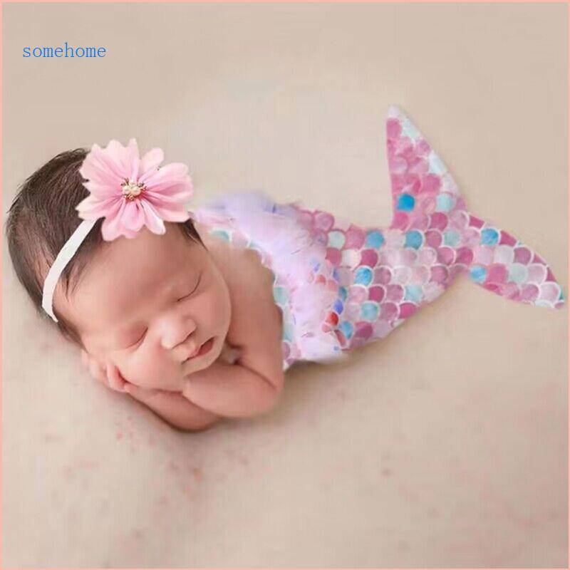 SOME Photo Posing Props Floral Hairband Mermaids Costume Baby ...