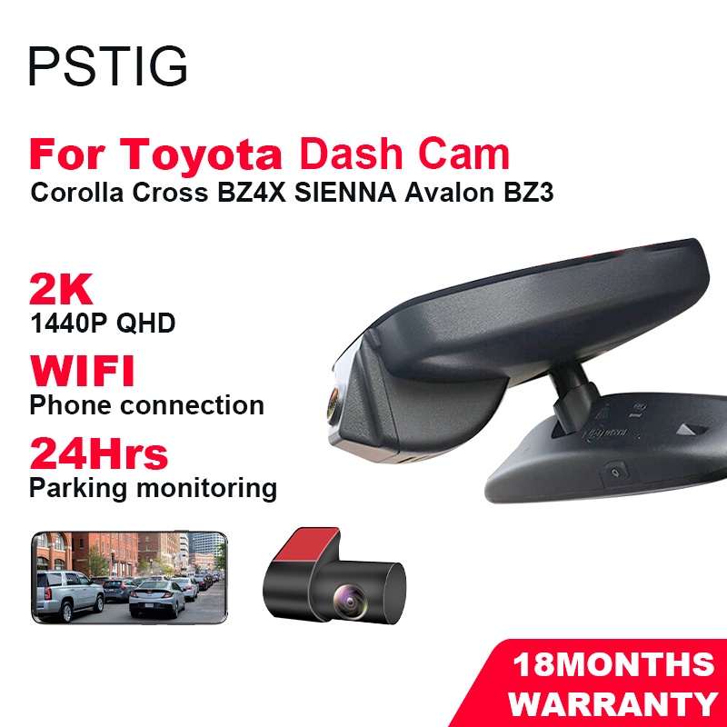 Plug and Play Dash Cam for Toyota Corolla Cross BZ4X SIENNA Avalon BZ3 20192023 Car Dvr 2K QHD