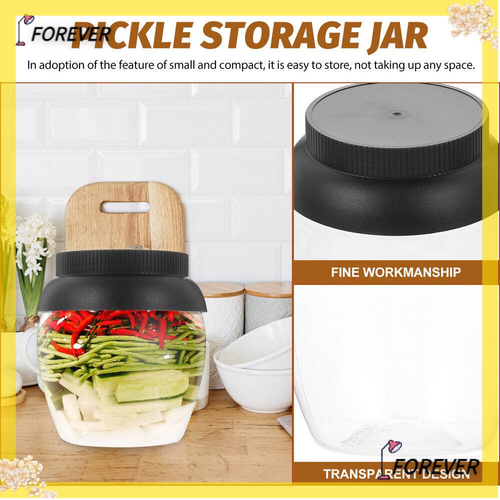 FOREVER Plastic Pickle Jar, PET Seal Kimchi Packaging Can, with Lid 450ML Capacity Transparent