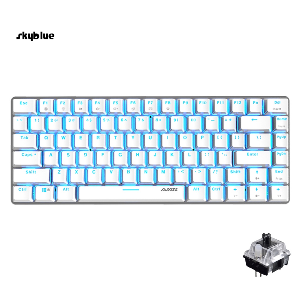 [Sy] AJAZZ AK33 Mechanical Keyboard High Sensitivity Black/Blue Switch 82 Keys Quick Response