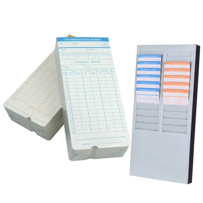 Time Card Holder Clock Cards Rack Clocking Plastic Stand for time