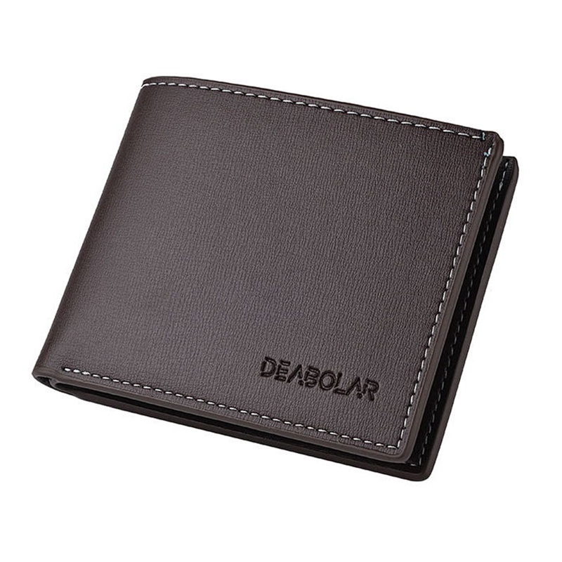 Simple Men's Wallet Men's Short Bi-Fold Wallet PU Leather Wallet Men's ...