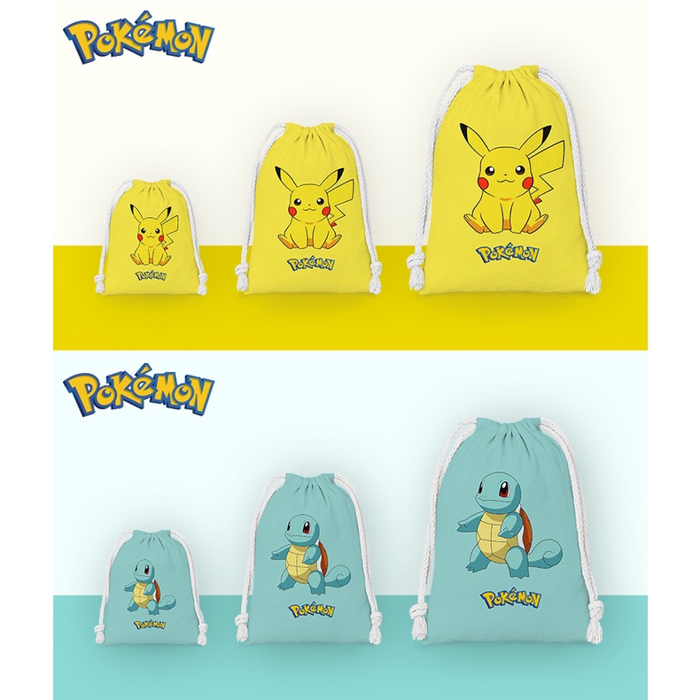 POKEMON Backpack Drawstring Bag Pikachu Series Cartoon Anime Action ...