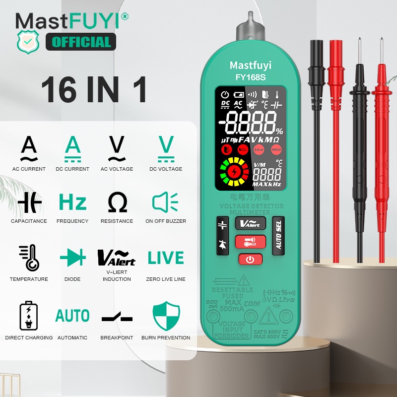 Digital Multimeter With NCV – Rechargeable Auto-Ranging Tester For AC/DC Voltage, Resistance, Capacitance & More