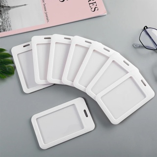 5pcs Vertical Clear Plastic Zip Lock ID Card Name Business Badge Holders Case