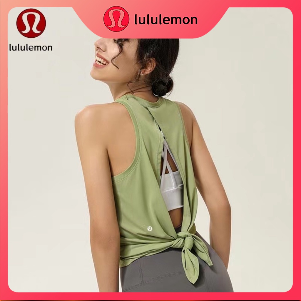 Lululemon's New Back Split Yoga Top Loose Sleeveless Vest Lace Up Soft ...