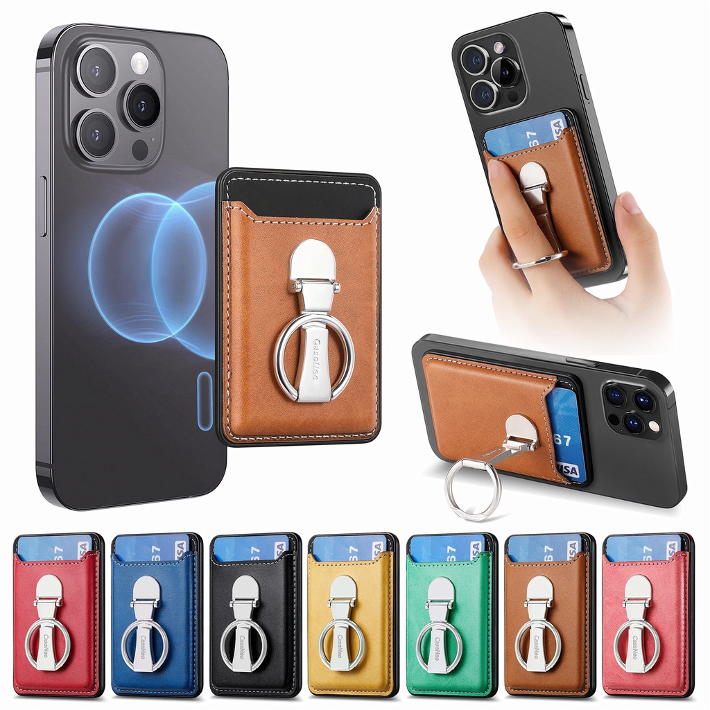Folded Ring Strong Magnetic Card Holder with Magsafe Function for