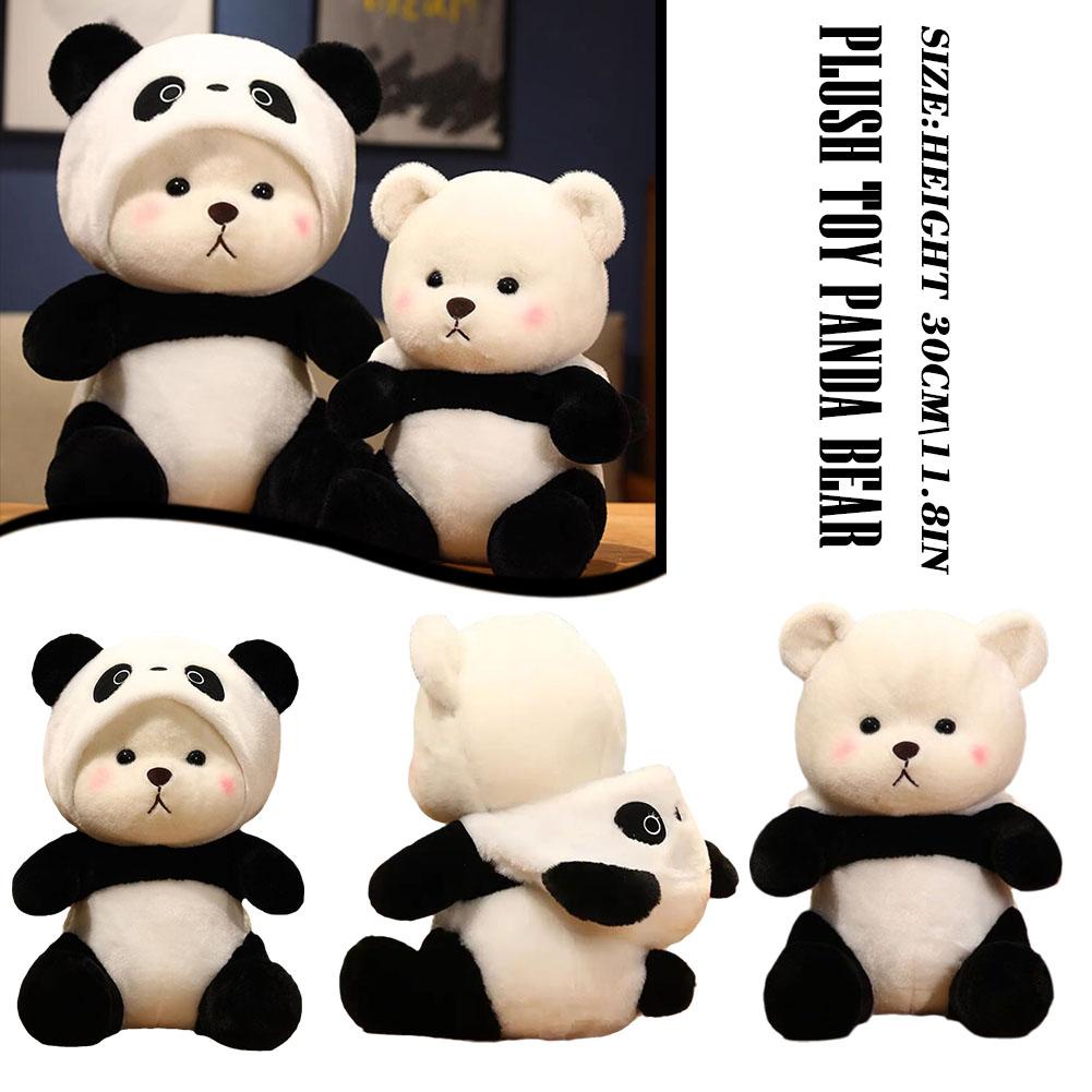 30cm Cute Transform Panda Plush Toy Cartoon Stuffed Animals Pandas Plushies Doll Anime Soft Kids