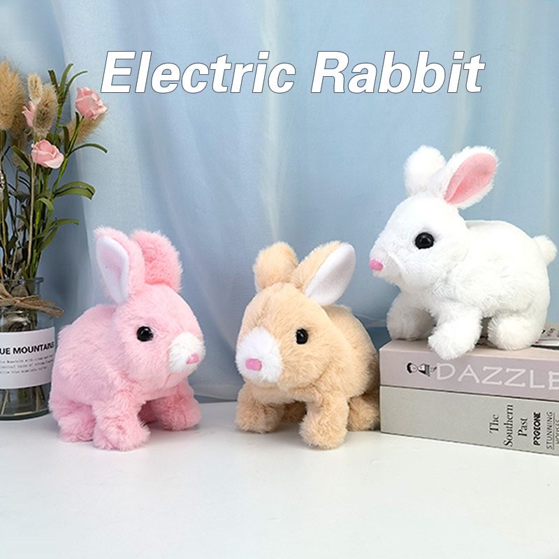 Electronic Plush Rabbit Toy Robot Bunny Walking Jumping Running Animal ...