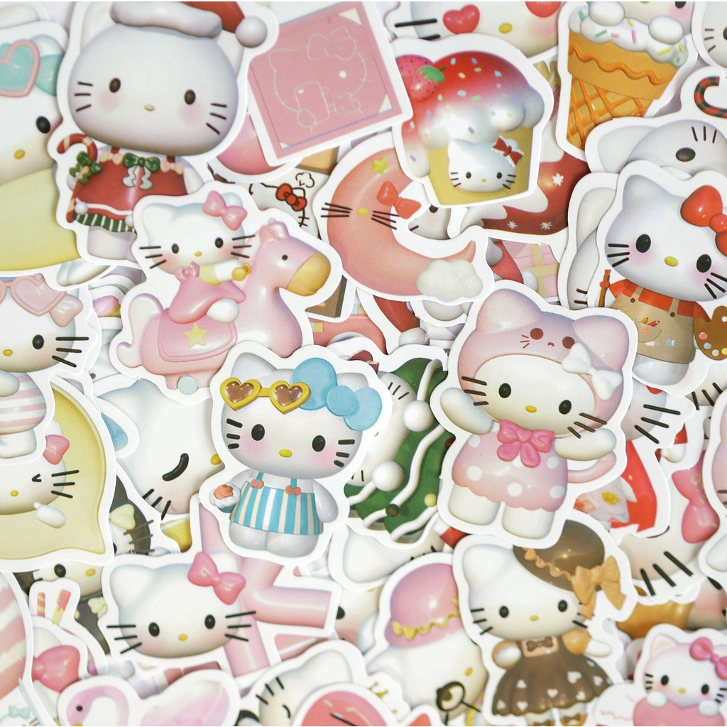 [Ready stock]100pcs Hello kitty Stickers 3D Sticker Cute Stickers for ...