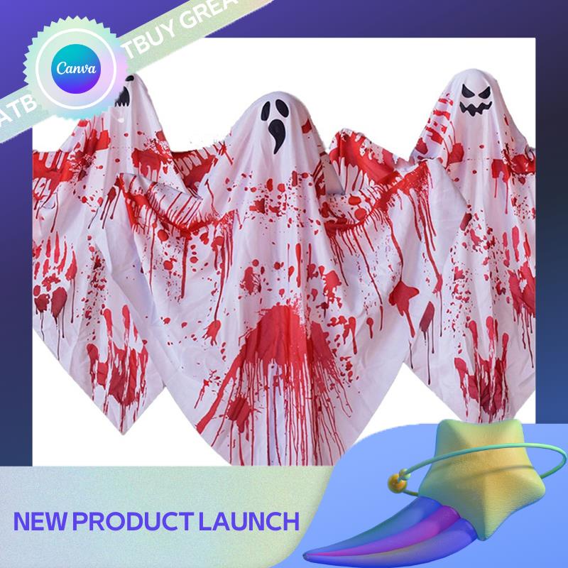 greatbuy 3 PCS Halloween Horror Glowing Blood Ghost Deco Props