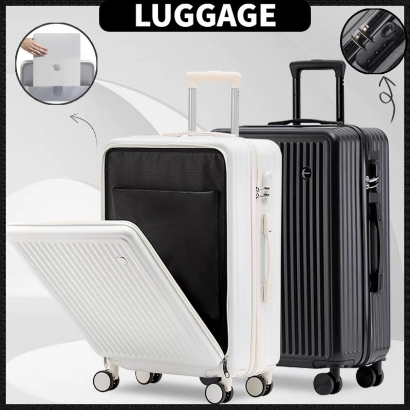 20/24Inch Multifunction Suitcase Carry On Front Opening Cover Luggage ...