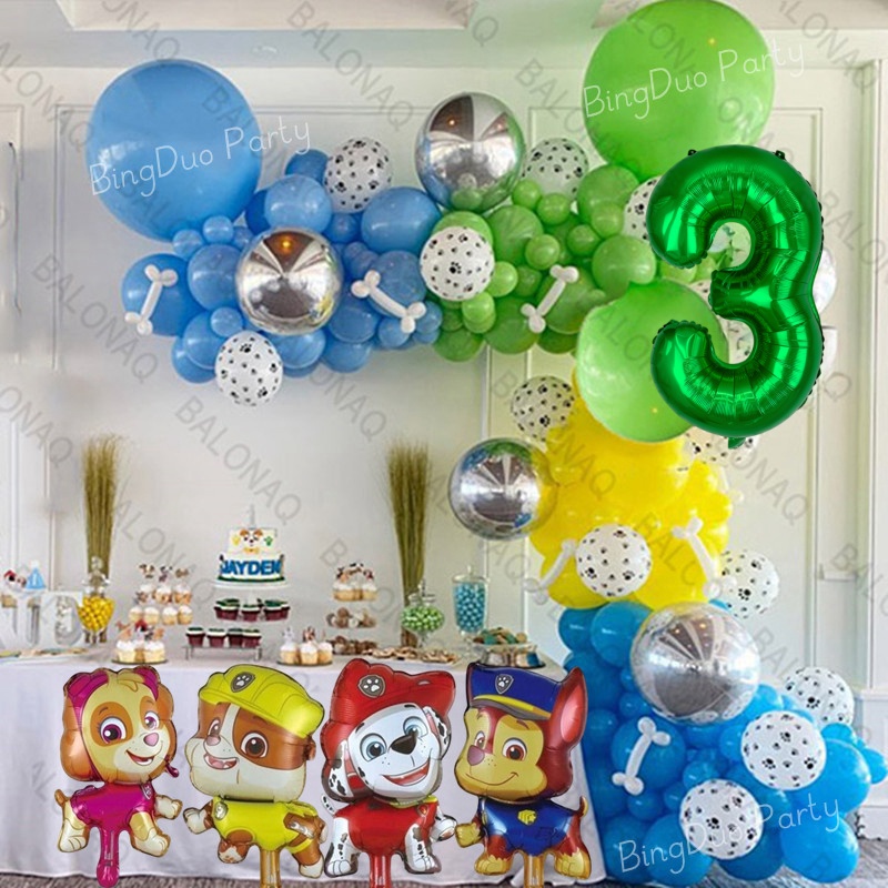 Paw Patrol Balloon Birthday Decoration Set 32Inch 19th Number Foil