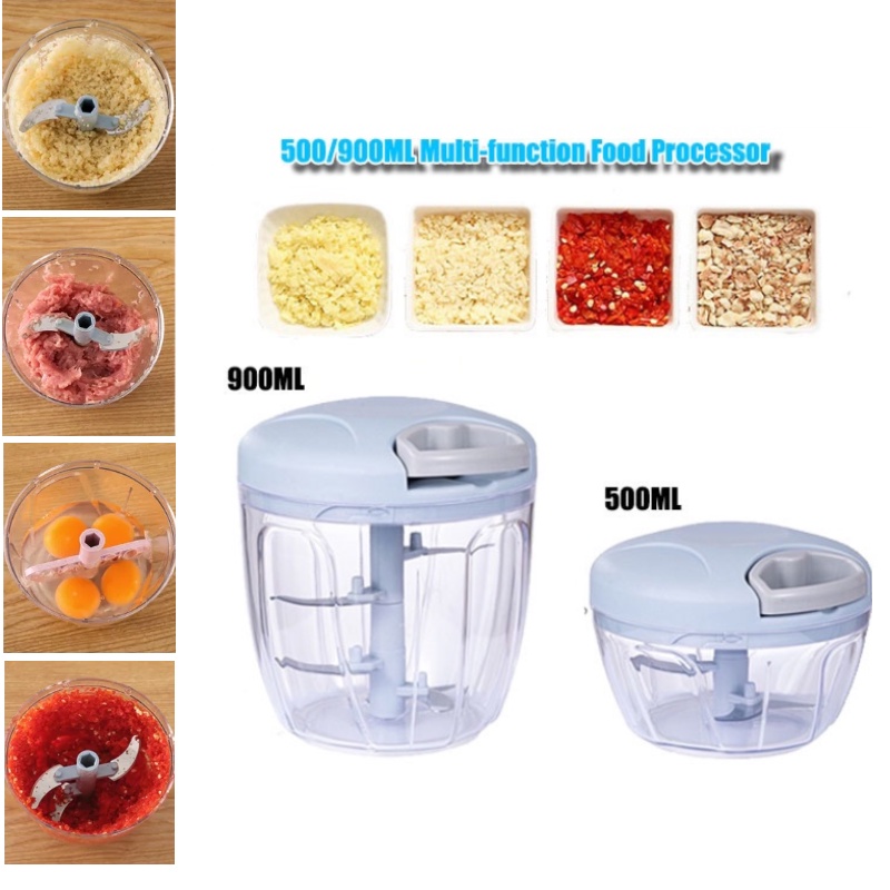 900ML Hand Chopper Manual Rope Food Processor With Pounding Garlic ...