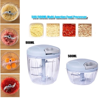 Hand Pull Food Processor - Portable Manual String Vegetable Chopper Small  Kitchen Speed Mincer for Veggie, Garlic, Onion, Ginger, etc, 650 ml, Black  and Red 