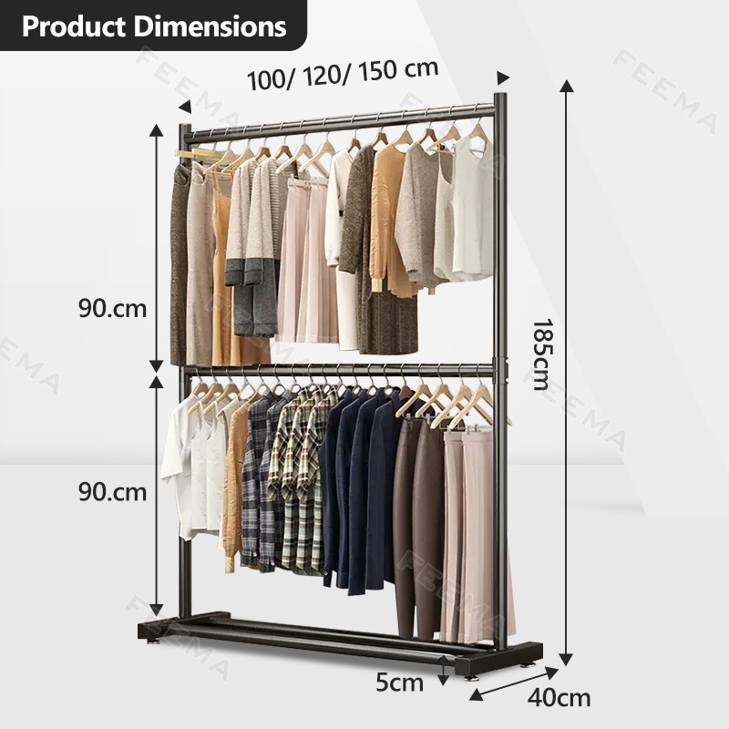 Metal Clothes Hanger Drying Rack,100/120/150cm Sampayan Hanger for