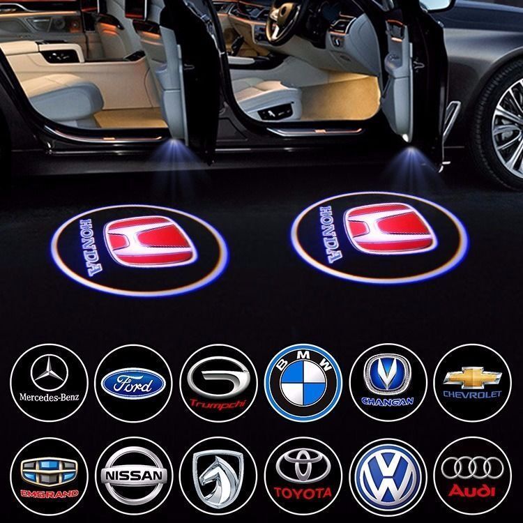 2PCS Wireless Infrared Distance Sensor Carbon Car Door Welcome Light ...