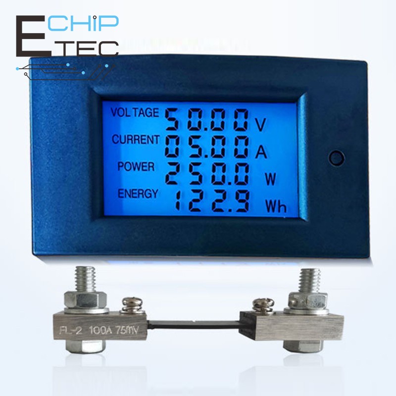 1PCS 100V 100A watthour meter watthour meter voltage alarm 75mV shunt