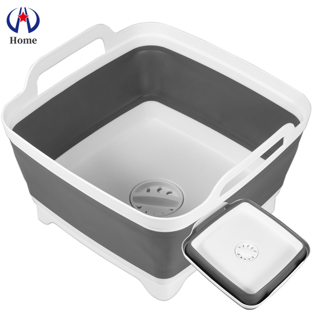 Foldable Washing Basin with Carry Handle 8.5L Dish Washing Tub with ...