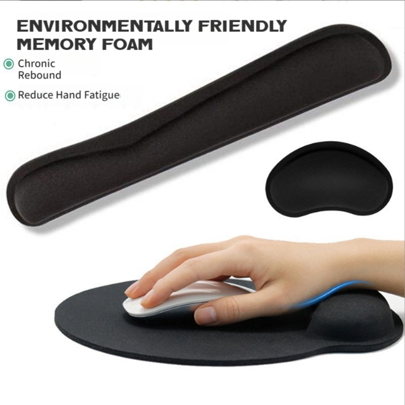 Keyboard Wrist Rest Pad Mouse Wrist Rest Support Memory Foam Set