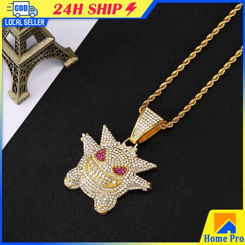 Hip Hop Necklace Men's Copper Zirconia Necklace Chain for Gift CZ Iced ...