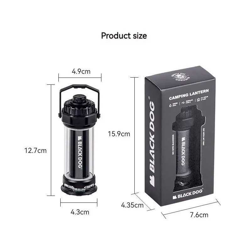 BLACKDOG STARFIRE Black Mini LED Lamp Outdoor Camping USB Charging ...