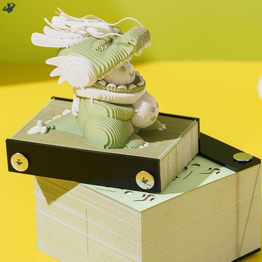 2024 Tear Away Calendar Dragons Sculpture Fashion Paper Carving Arts