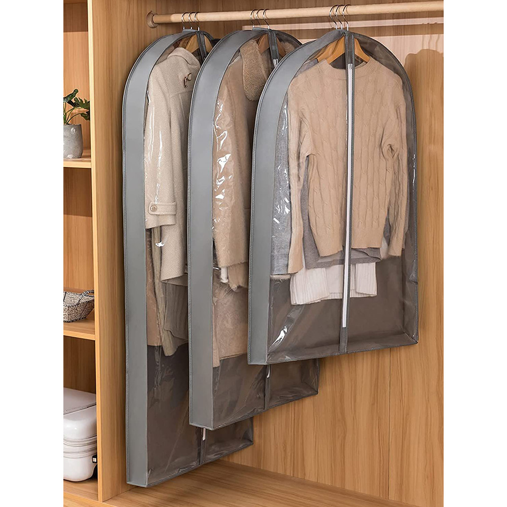 Clothing Cover,Moth Proof Clothes Covers with Zip, Hanging Storage ...