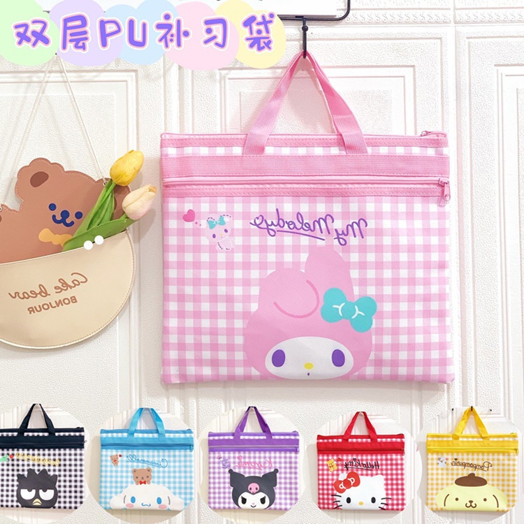 Crayon Shin-chan storage bag A4 cartoon file bag Kuromi Melody ...