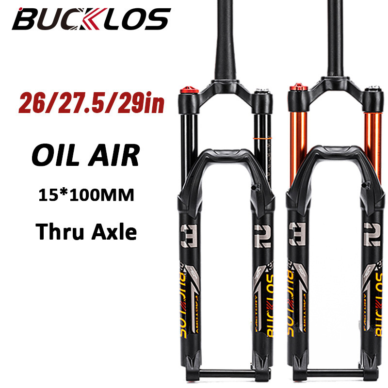 BUCKLOS Suspension Fork Mtb 26 29 Air Forks 15mm 140mm Travel Straight  Tapered Bike Front