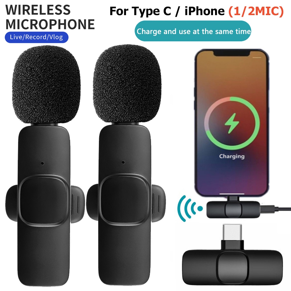 K8 K9 Wireless Microphone for Phone Lavalier Mic for Vlogging Live