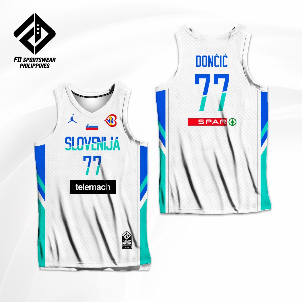 SLOVENIJA BASKETBALL FIBA WC 2023 LUKA DONCIC WHITE FULL SUBLIMATED ...