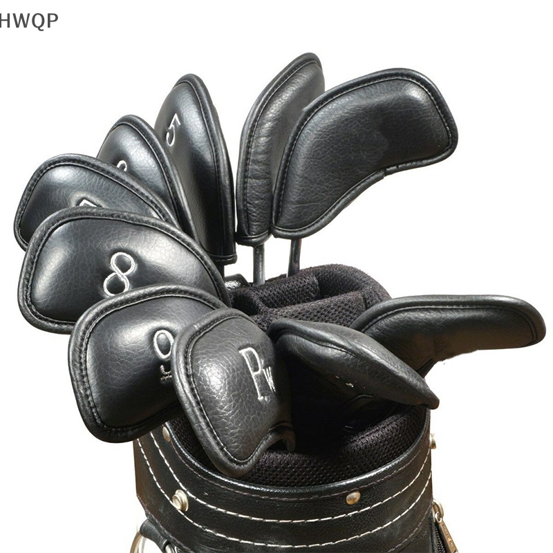 [HWQP] Deluxe Synthetic Leather Golf Iron Covers Club Cover Waterproof All Irons Club 12 Pcs/set