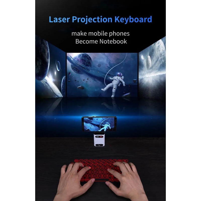 Virtual Laser Keyboard Bluetooth Wireless Touch Projector Phone ...