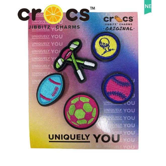 jibbitz crocs set Neon Sports Patches 5 Pack Shoes buckle with