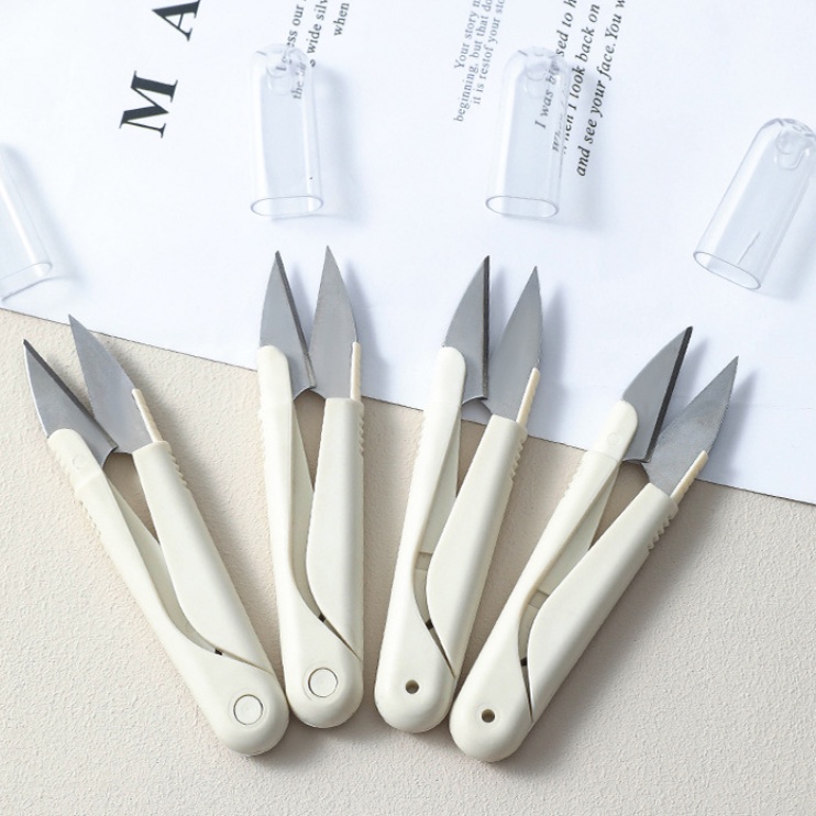 Household Sewing Spring Small Scissors with Cap Plastic Cross Stitch ...