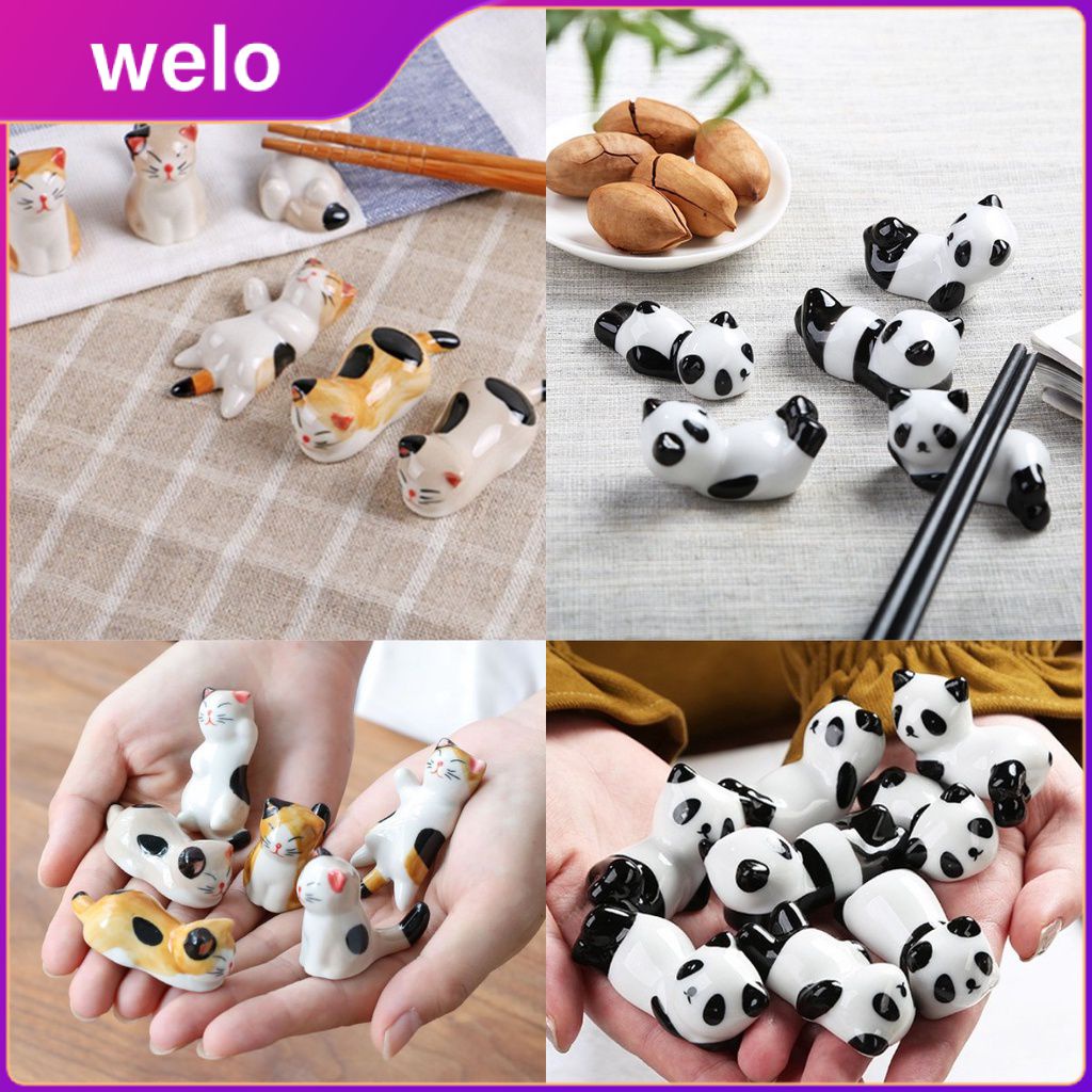WELO Ceramic Cute Cat/Panda Chopstick Holder Tableware Chinese Style ...