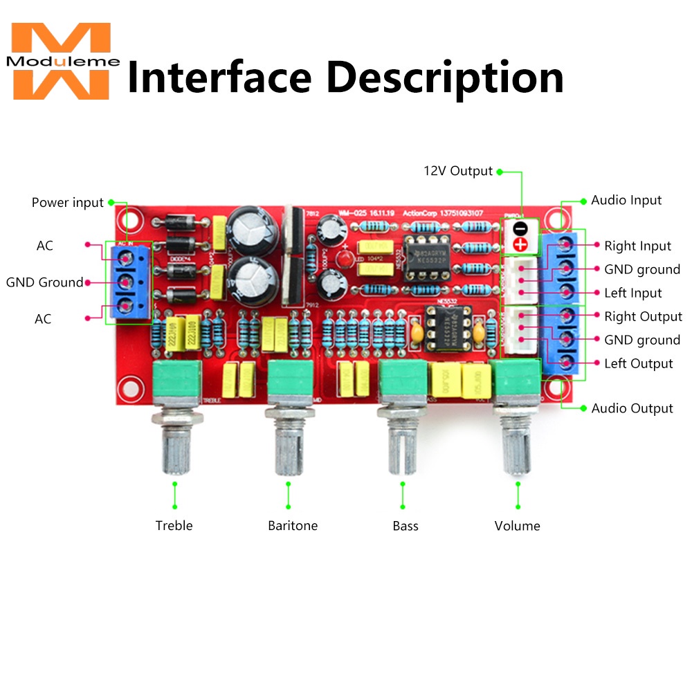Volume Control Board HIFI NE5532 Tone Board Preamplifier Preamp Module ...