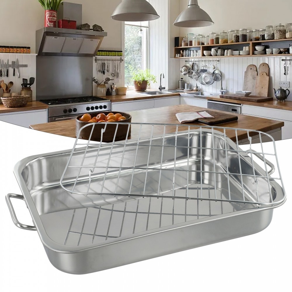 Roasting Tray Grill Rack Baking Supplies Roaster Tin Tray Cooking Parts ...