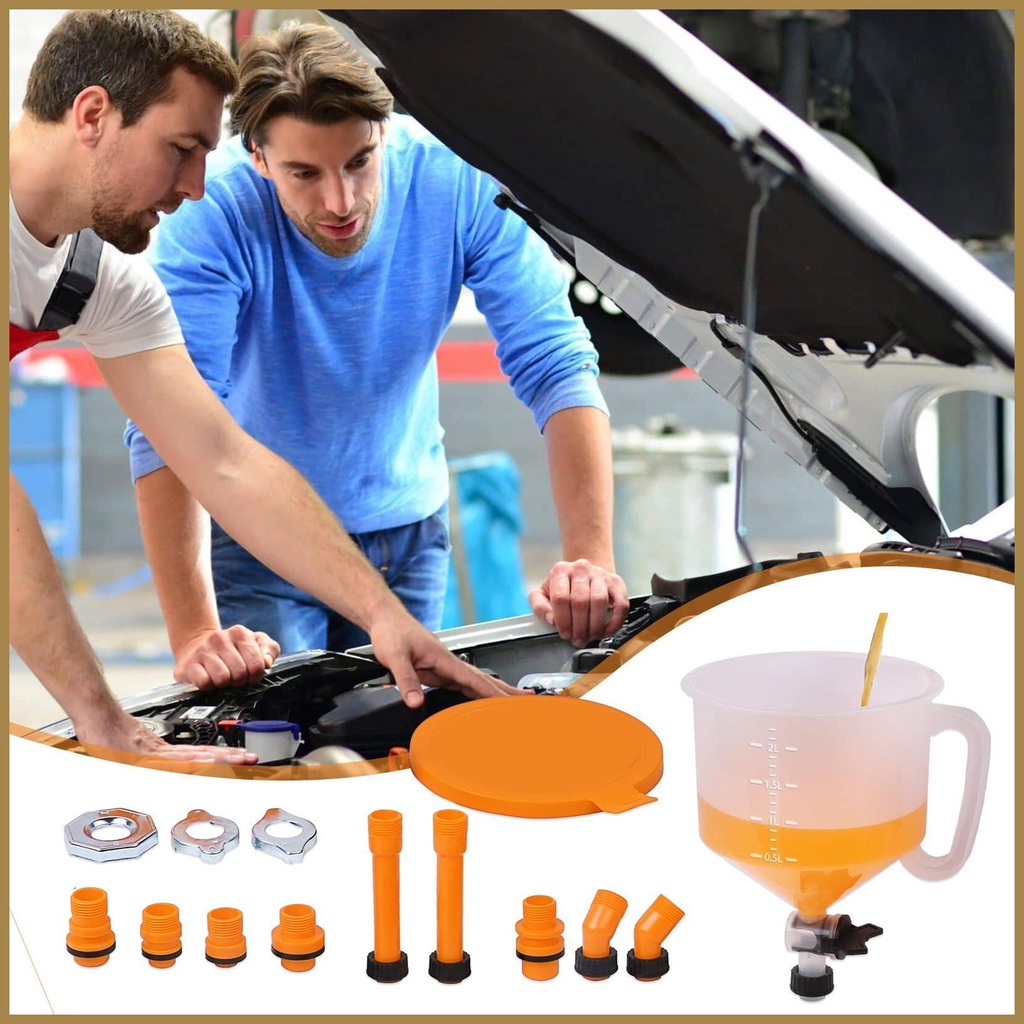 NoSpill Coolant Funnel Kit Car Radiator Coolant Filling Funnel Kit Radiator Spill Free Funnel