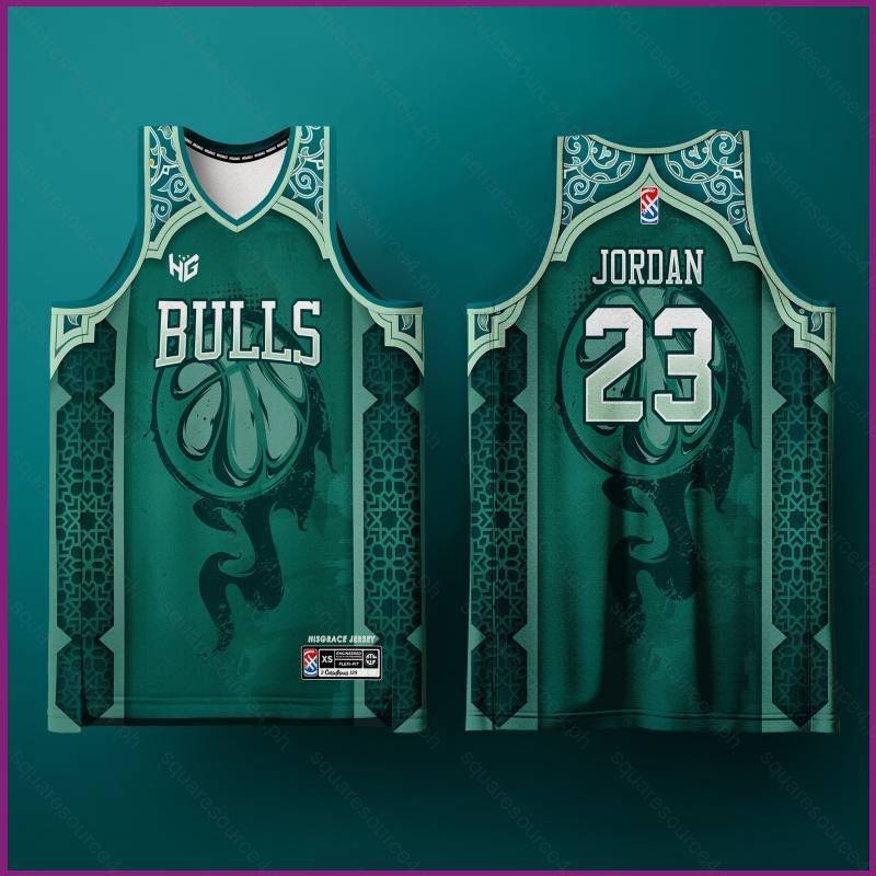 YX Jordan Jersey Concept Bulls Blue Green Basketball Sports Vest Unisex