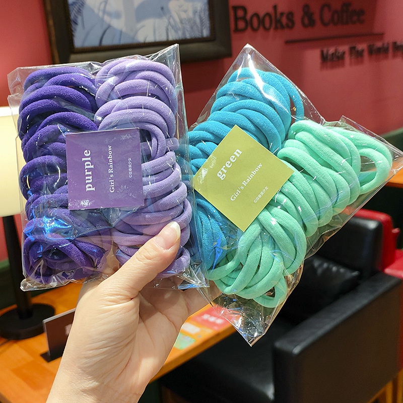 50Pcs/Bag Women Thicken Colorful Hair Bands/Girls Ponytail Holder ...