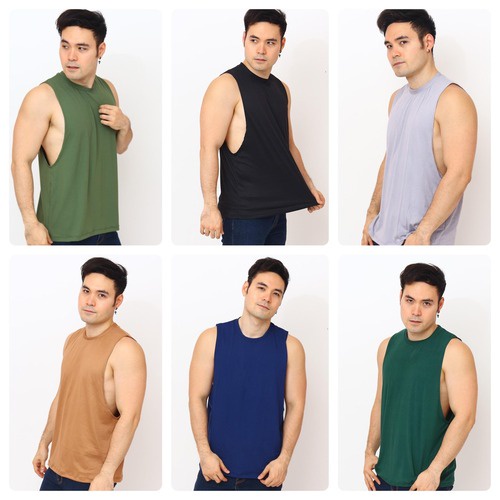 MUSCLE TEE FREE SIZE FITS M-XL Comfortable PLAIN COLOR Muscle tee for ...