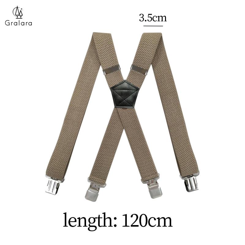 [Cherie12] Mens Suspender x Shaped Suspender 4 Clips Pants Supplies