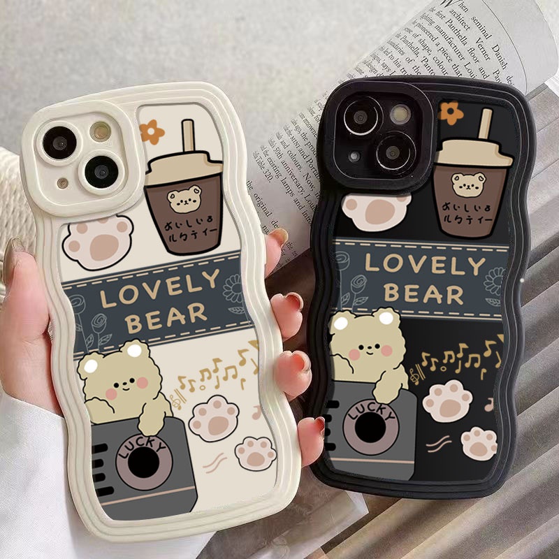 For VIVO 1609 1713 1723 1727 1726 1808 VIVO 1814 1815 1929 1816 1817 1820  1811 1807 1819 1904 1940 1902 1901 Phone Case Milk Tea Rabbit Bear TPU Wave 