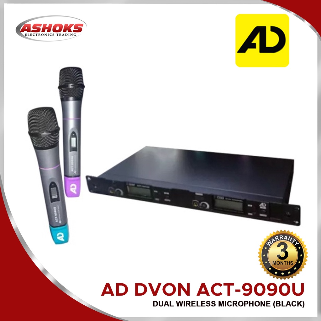 AD DVON ACT 9090U Dual Wireless Microphone Black Professional Wireless Microphone AD DVO