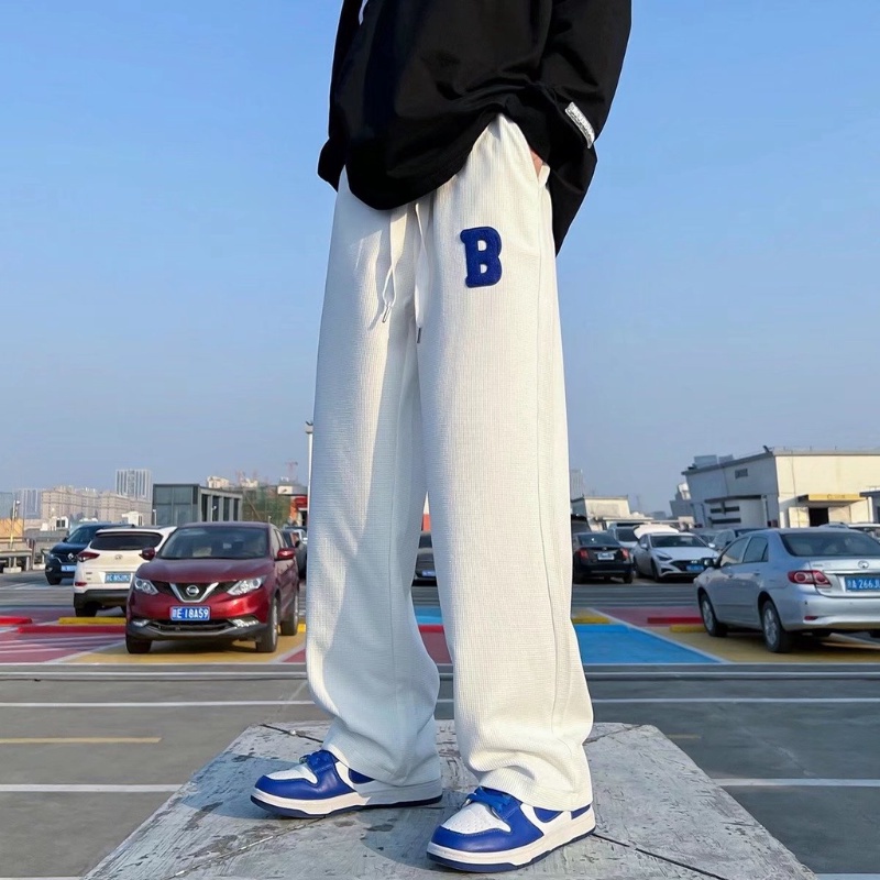 Sweatpants Slocks Pants Korean for Men Waffle Pants Men High Street ...